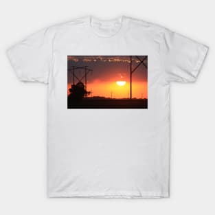 Kansas Blazing Orange Sunset  with cloud's T-Shirt